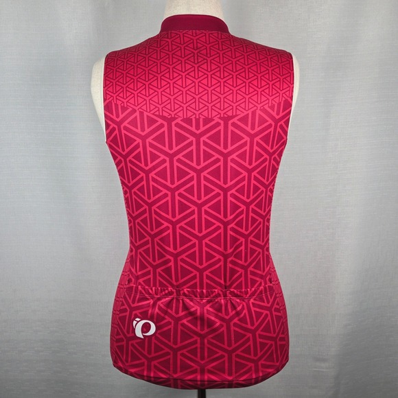 Pearl Izumi Women's Cycling Jersey Top Medium Red Geometric Print Sleeveless - Picture 3 of 6